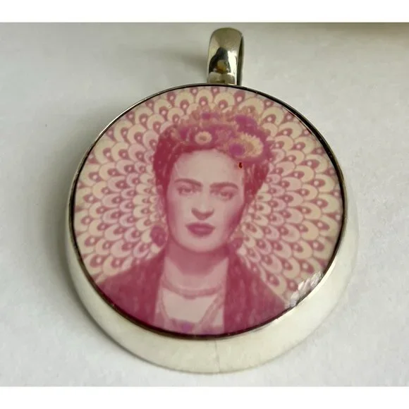 Sterling Silver Frida Kahlo Artisan Pendant - Picture 14 of 16